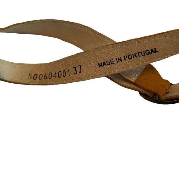 Fly London Mustard Yellow Wedge Sandals Peep Toe Ankle Wrap Shoes - Picture 6 of 6